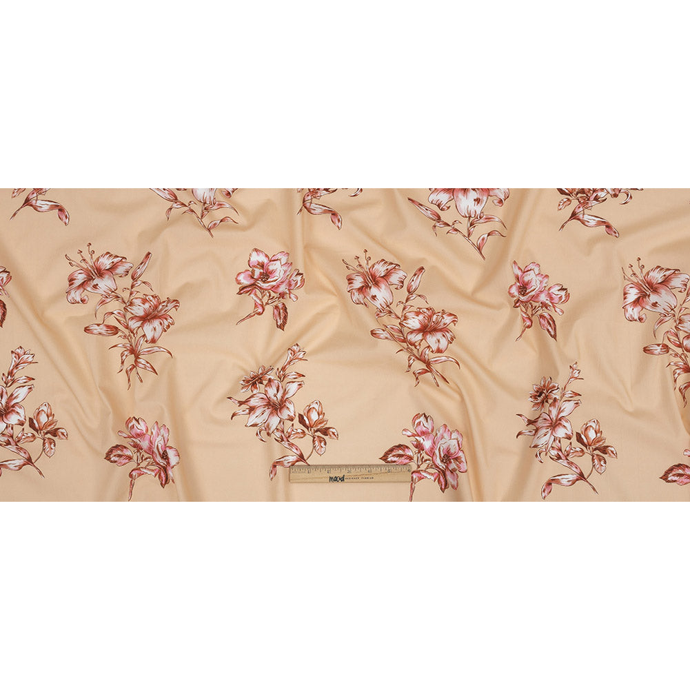 Cotton Poplin Print - Peach and Pink Floral - Mood Exclusive Passion and Prosperity Full