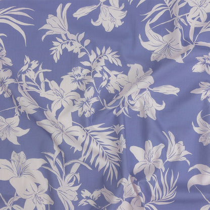 Cotton Poplin Print - Lilac and White Floral - Mood Exclusive Daylily Haze