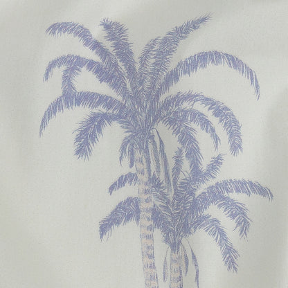 Cotton Poplin Print - Periwinkle and White Palm Trees - Mood Exclusive Sylvan Sanctuaries Detail