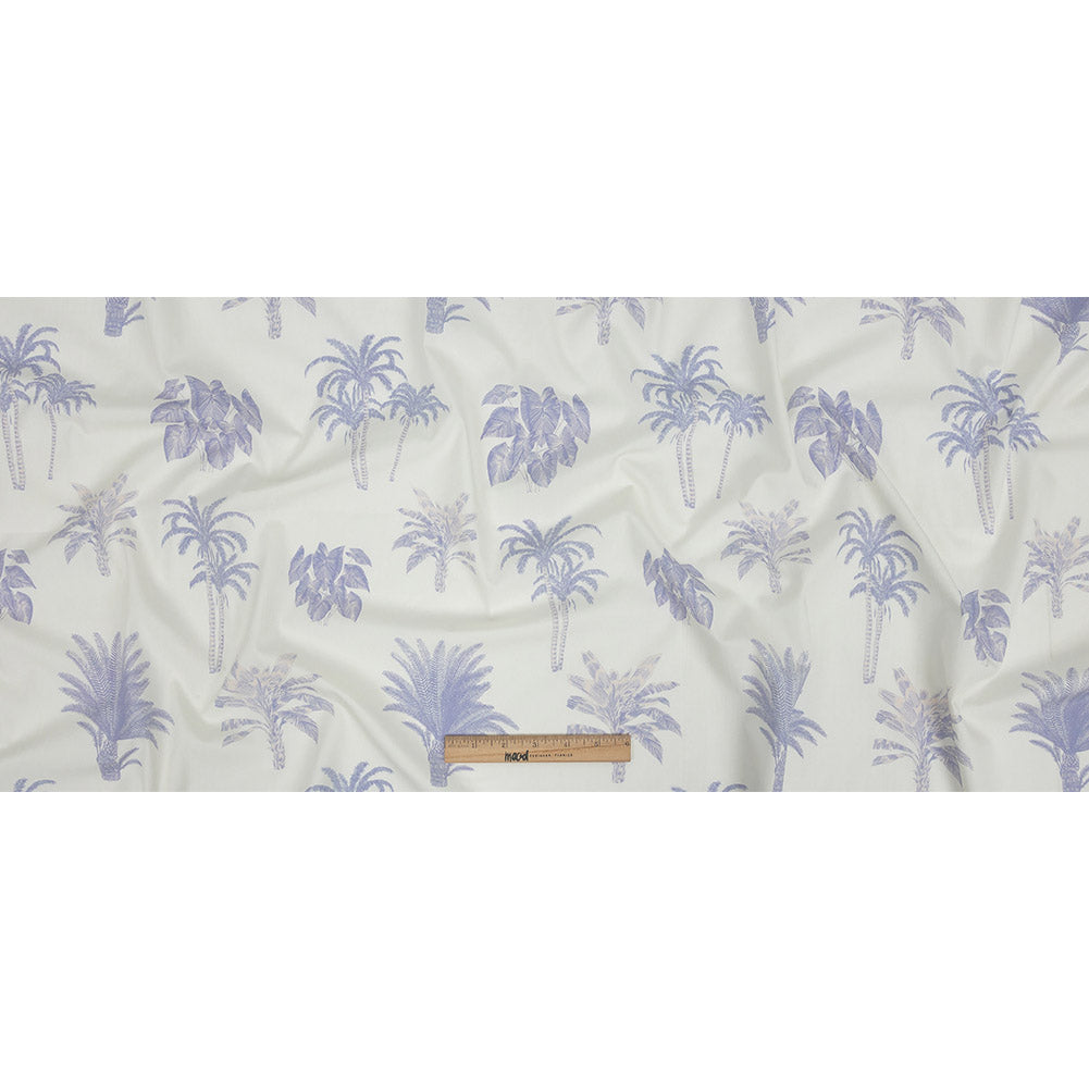 Cotton Poplin Print - Periwinkle and White Palm Trees - Mood Exclusive Sylvan Sanctuaries Full