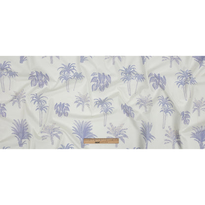 Cotton Poplin Print - Periwinkle and White Palm Trees - Mood Exclusive Sylvan Sanctuaries Full