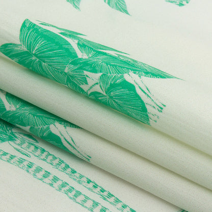 Cotton Poplin Print - Kelly Green and White Palm Trees - Mood Exclusive Sylvan Sanctuaries Folded