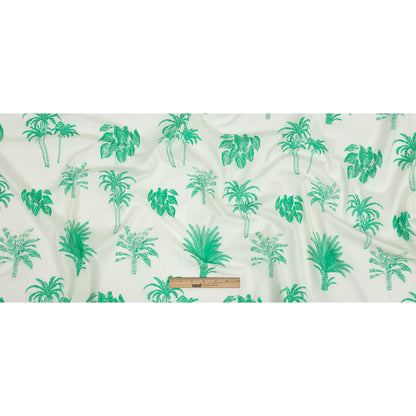Cotton Poplin Print - Kelly Green and White Palm Trees - Mood Exclusive Sylvan Sanctuaries Full