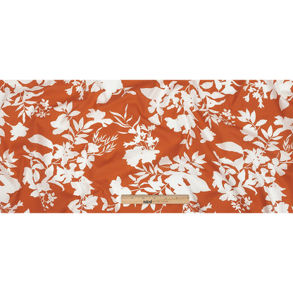 Cotton Poplin Print - Orange and White Floral - Mood Exclusive Sprouting Silhouettes Full