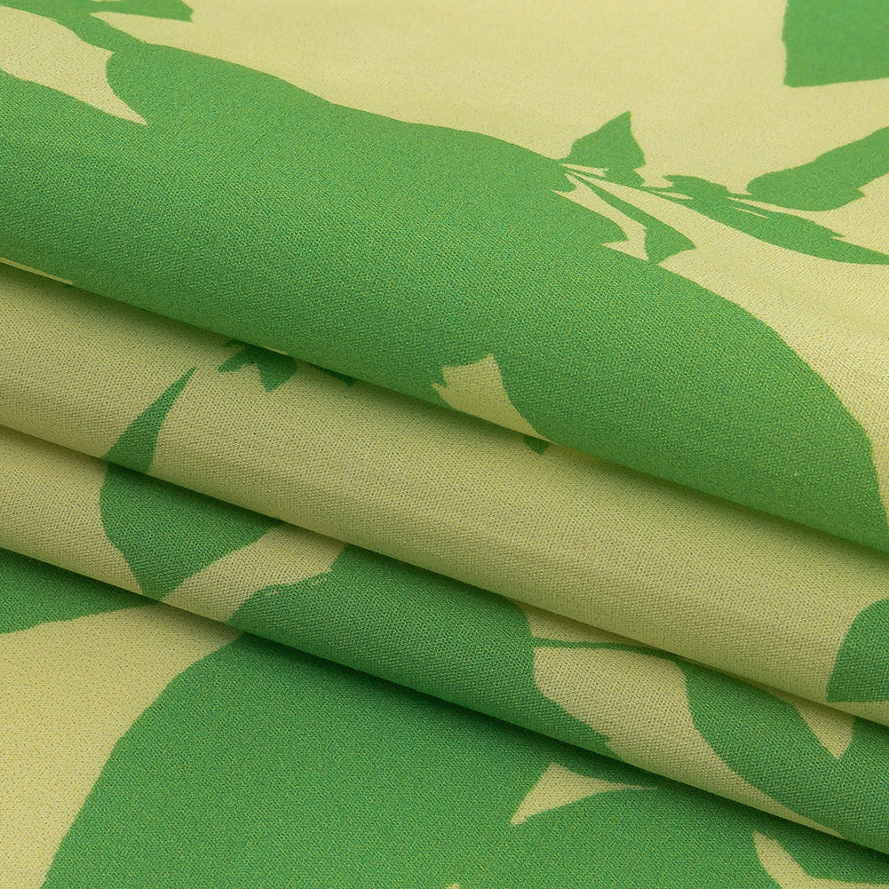 Cotton Poplin Print - Mellow Yellow and Green Floral - Mood Exclusive Sprouting Silhouettes Folded