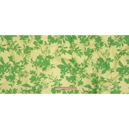 Cotton Poplin Print - Mellow Yellow and Green Floral - Mood Exclusive Sprouting Silhouettes Full