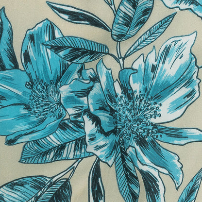 Cotton Poplin Print - Aqua Floral - Mood Exclusive Seaside Serenity Detail