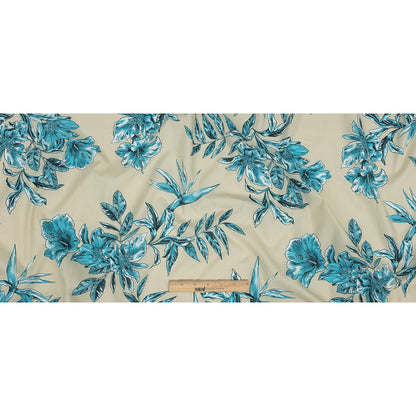 Cotton Poplin Print - Aqua Floral - Mood Exclusive Seaside Serenity Full