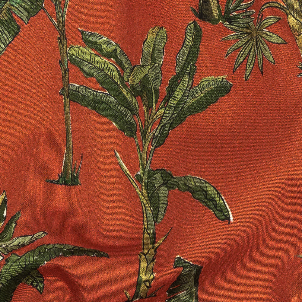 Mood Exclusive Red Orange Heart of Palm Stretch Cotton Sateen Detail