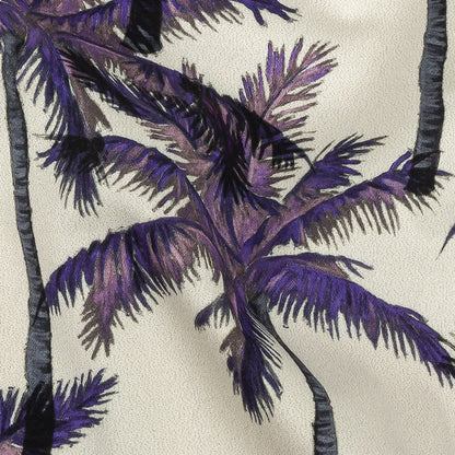 Mood Exclusive Pale Beige Psychedelic Palms Stretch Cotton Sateen Detail