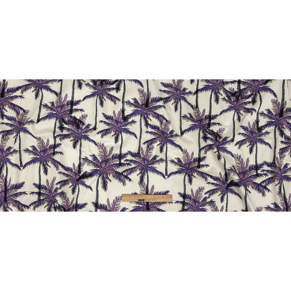 Mood Exclusive Pale Beige Psychedelic Palms Stretch Cotton Sateen Full