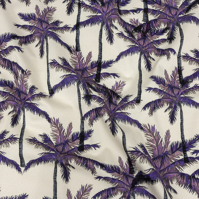 Mood Exclusive Pale Beige Psychedelic Palms Stretch Cotton Sateen