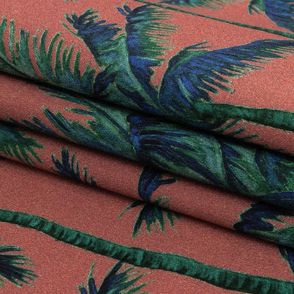Mood Exclusive Rose Psychedelic Palms Stretch Cotton Sateen Folded