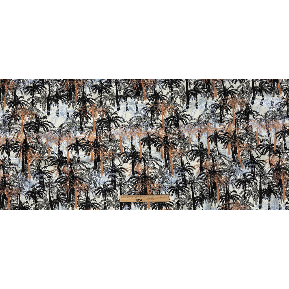 Mood Exclusive White Moonlit Palms Stretch Cotton Sateen Full