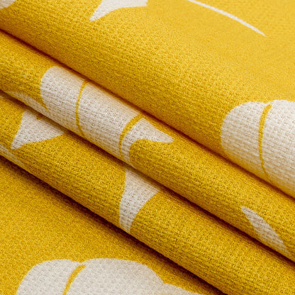 Mood Exclusive Yellow Bellflower Breeze Stretch Cotton Woven Folded