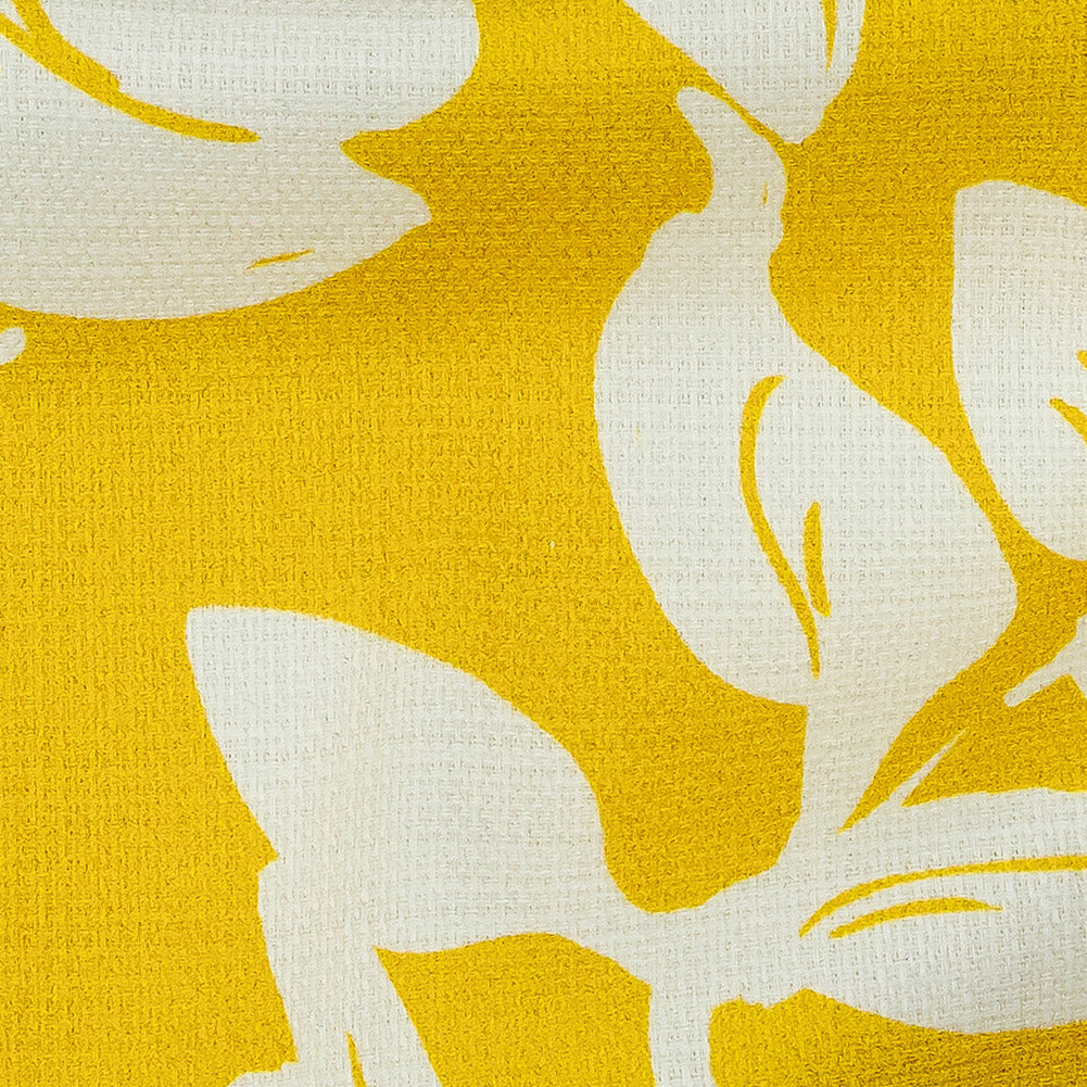 Mood Exclusive Yellow Feverish Foliage Stretch Cotton Woven Detail