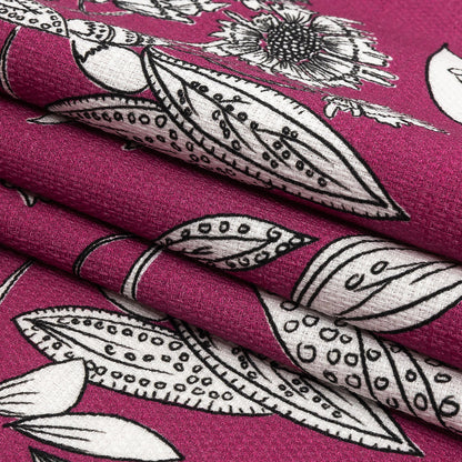 Mood Exclusive Pink Illustrated Cultivation Stretch Cotton Woven Folded
