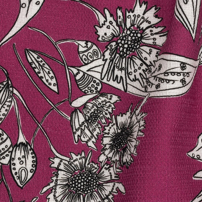 Mood Exclusive Pink Illustrated Cultivation Stretch Cotton Woven Detail