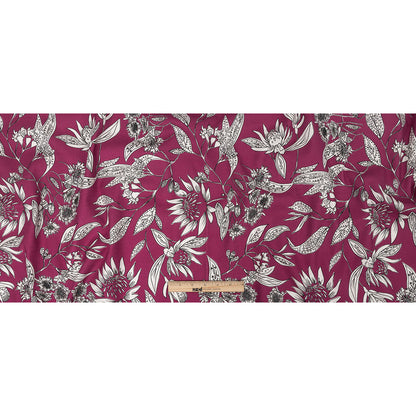 Mood Exclusive Pink Illustrated Cultivation Stretch Cotton Woven Full