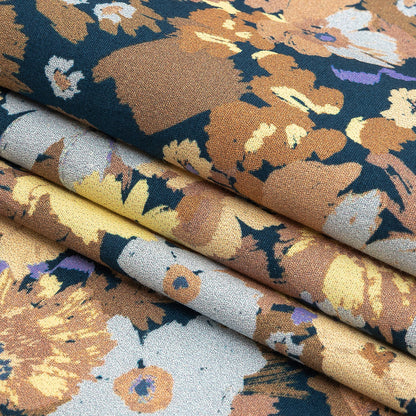 Mood Exclusive Marine Blue Zinnia Pop Stretch Cotton Poplin Folded