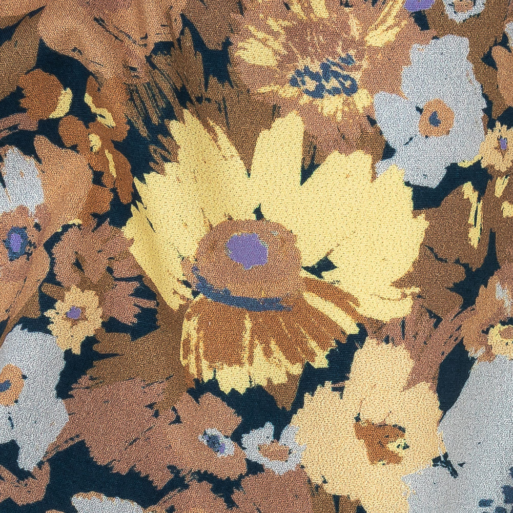 Mood Exclusive Marine Blue Zinnia Pop Stretch Cotton Poplin Detail