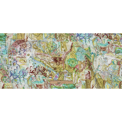 Mood Exclusive Watercolor Village Stretch Cotton Poplin Full