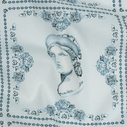 Mood Exclusive Sky Blue Busts of Antiquity Stretch Cotton Poplin Detail