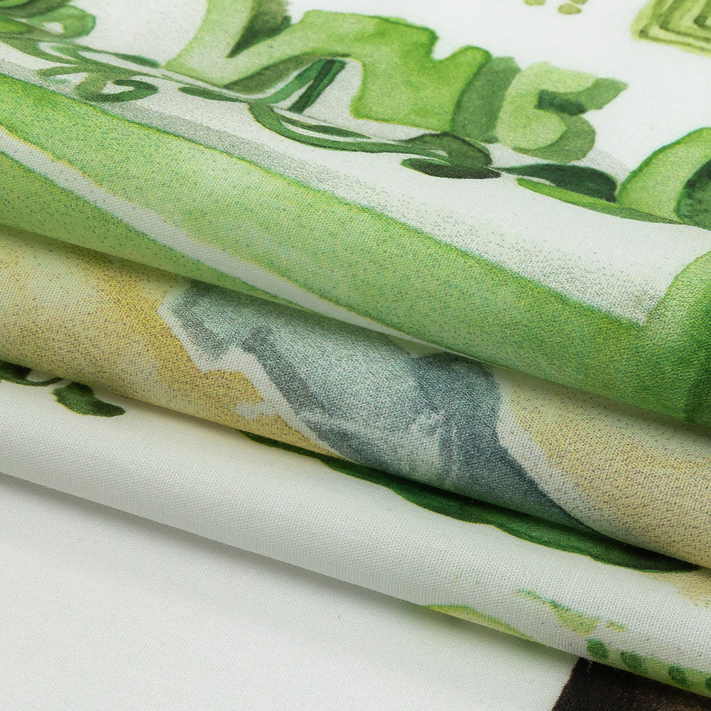 Mood Exclusive Green Jardins de Versailles Stretch Cotton Poplin Folded