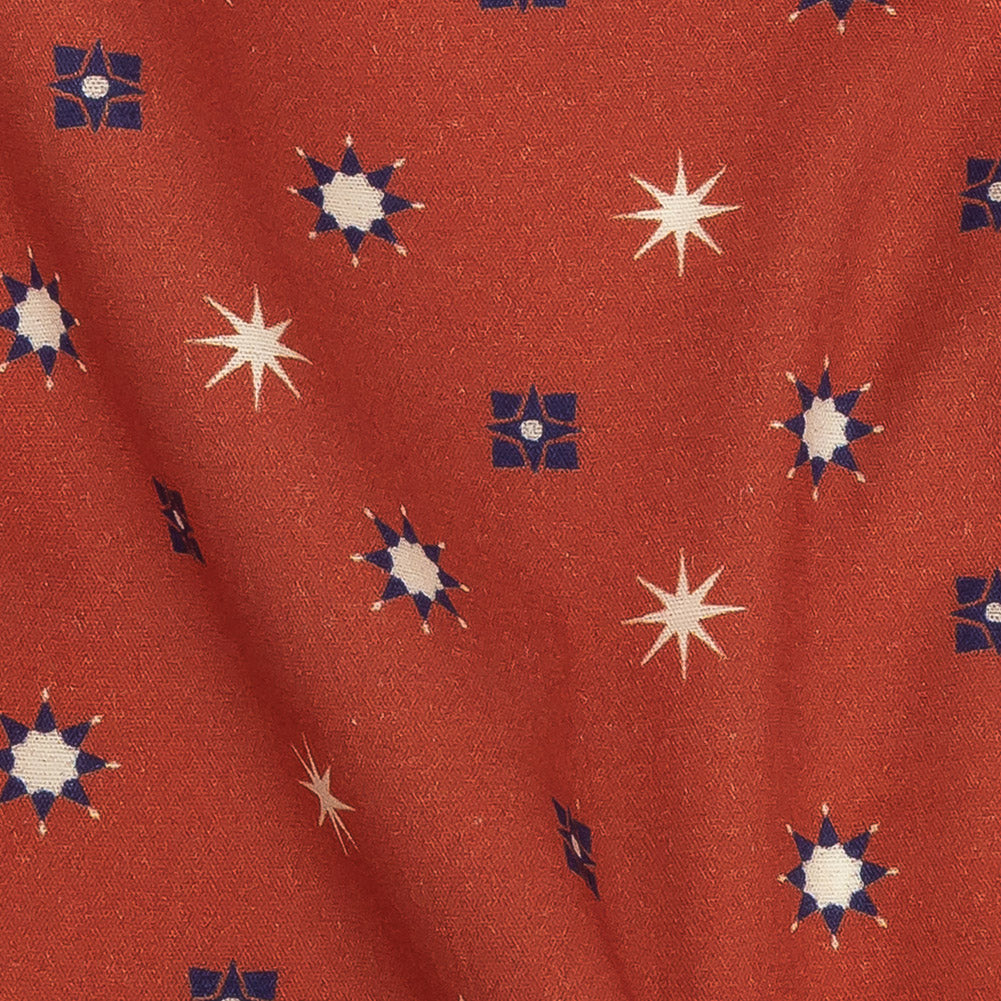 Mood Exclusive Orange Stars n’ Squares Stretch Cotton Poplin Detail