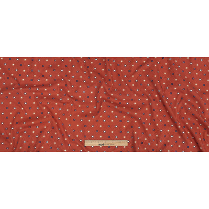 Mood Exclusive Orange Stars n’ Squares Stretch Cotton Poplin Full