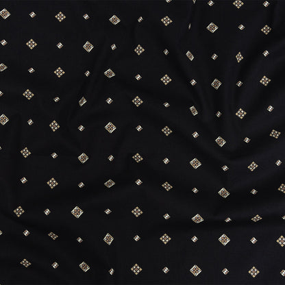 Mood Exclusive Black Geometric Gems Stretch Cotton Poplin