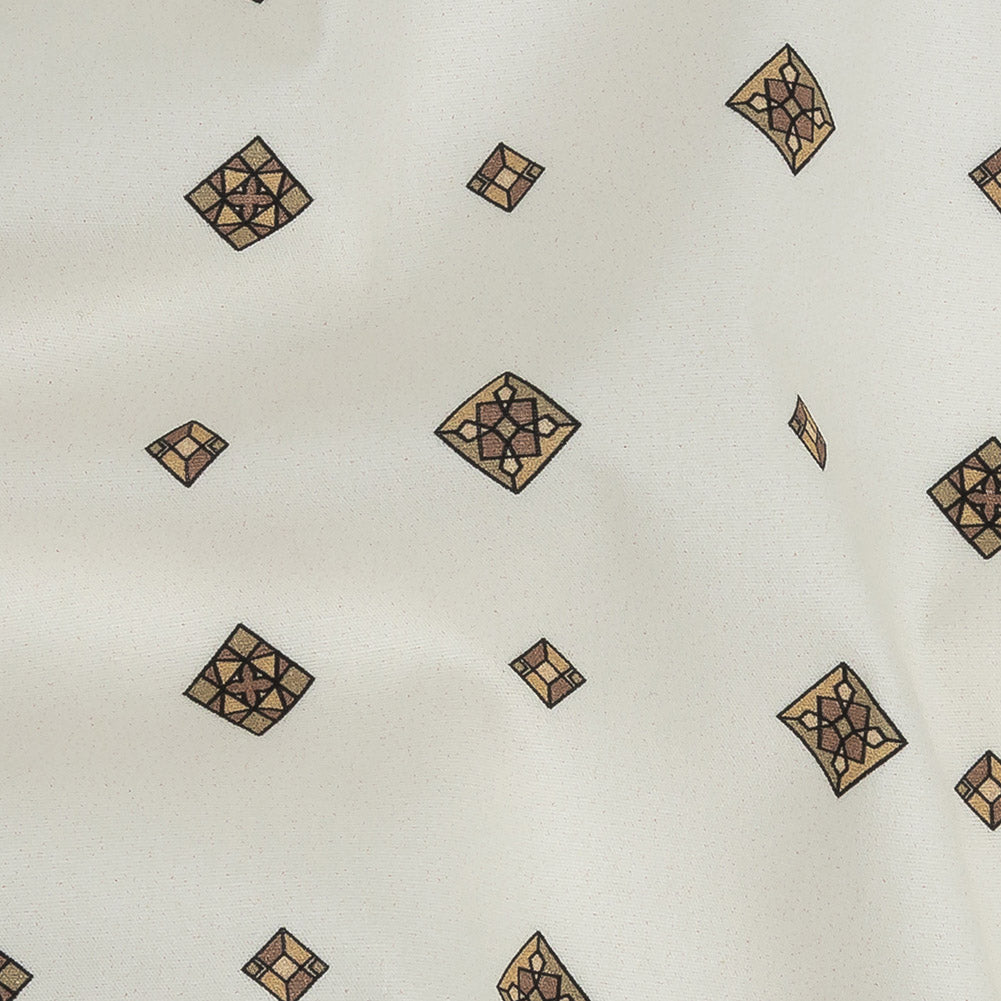 Mood Exclusive Off-White Geometric Gems Stretch Cotton Poplin Detail