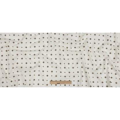 Mood Exclusive Off-White Geometric Gems Stretch Cotton Poplin Full