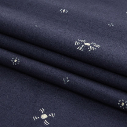 Mood Exclusive Navy Wisps of Wonder Stretch Cotton Poplin Folded