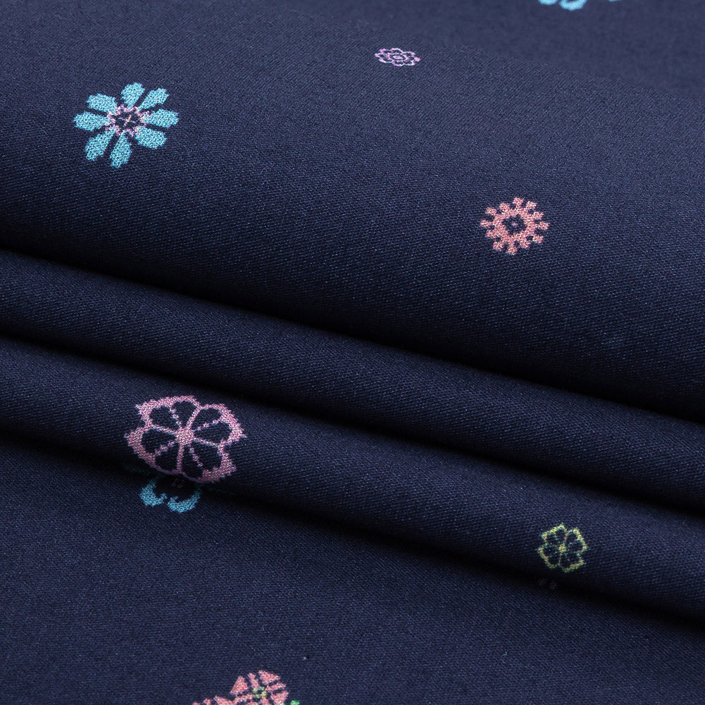 Mood Exclusive Navy Stadium Arcadium Stretch Cotton Poplin Folded