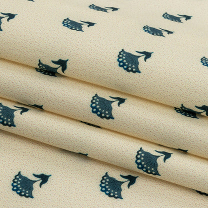Mood Exclusive Impala Floral Fans Stretch Cotton Poplin Folded