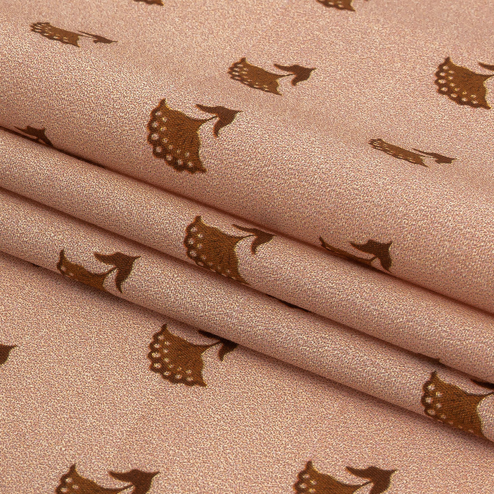 Mood Exclusive Creamcicle Fanned Florals Stretch Cotton Poplin Folded