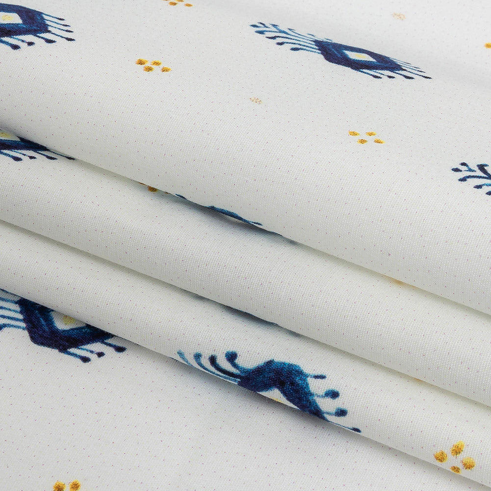 Mood Exclusive White Evil Eye Stretch Cotton Poplin Folded