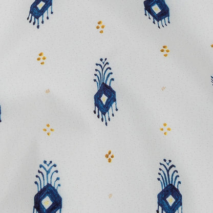 Mood Exclusive White Evil Eye Stretch Cotton Poplin Detail