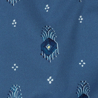 Mood Exclusive Dusty Blue Evil Eye Stretch Cotton Poplin Detail