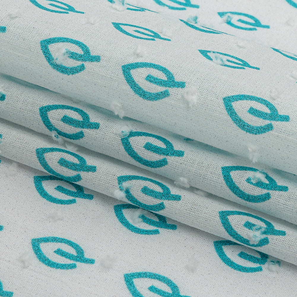 Mood Exclusive Sapphire Blue Metaphysical Fronds Swiss Dot Folded
