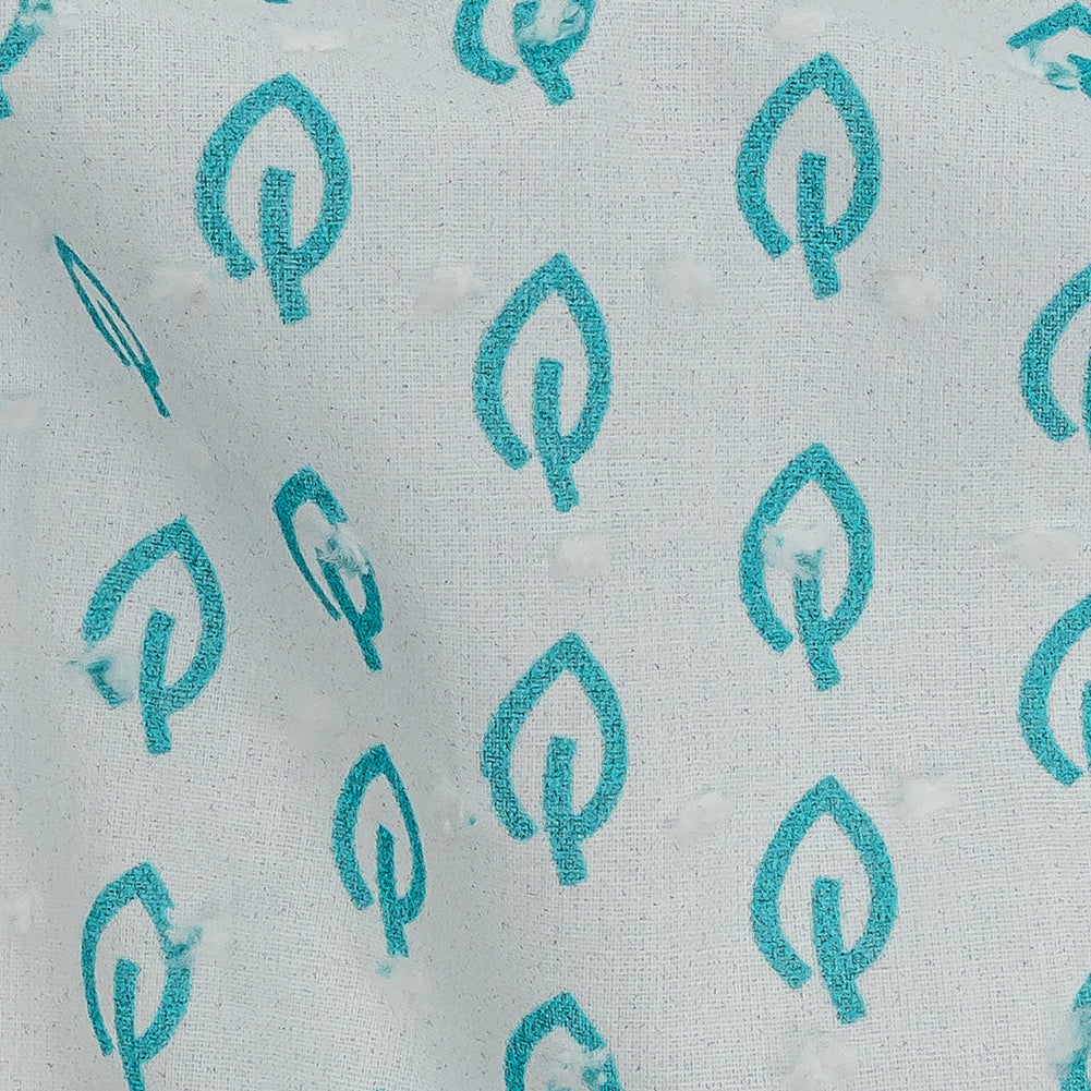 Mood Exclusive Sapphire Blue Metaphysical Fronds Swiss Dot Detail