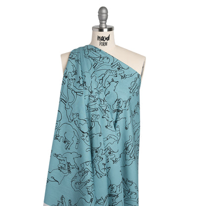 Mood Exclusive Blue Kitty Kraze Cotton Poplin