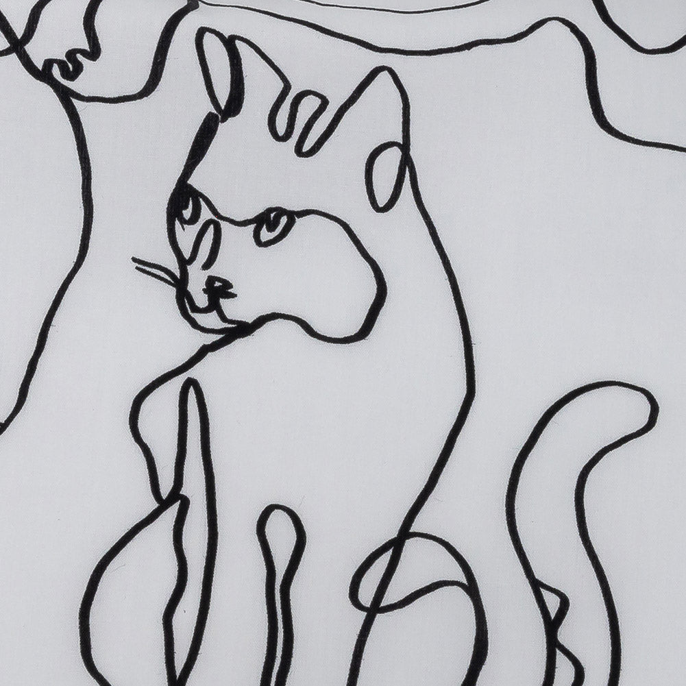 Mood Exclusive White Kitty Kraze Cotton Poplin Detail