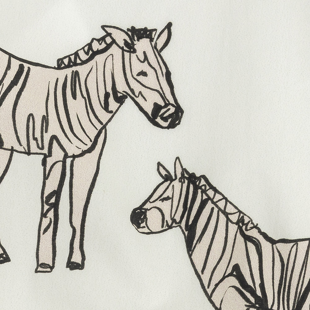 Mood Exclusive White Zany Zebras Cotton Poplin Detail