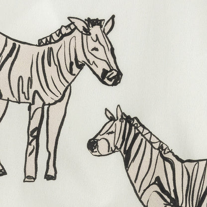 Mood Exclusive White Zany Zebras Cotton Poplin Detail