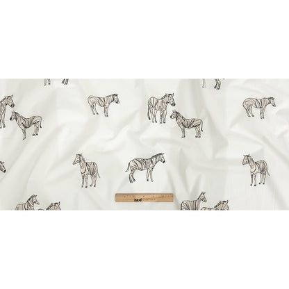 Mood Exclusive White Zany Zebras Cotton Poplin Full