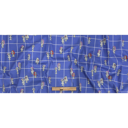 Mood Exclusive Blue Erudite Architecture Stretch Brushed Cotton Twill Full