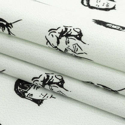 Mood Exclusive White Talking Heads Stretch Brushed Cotton Twill Folded