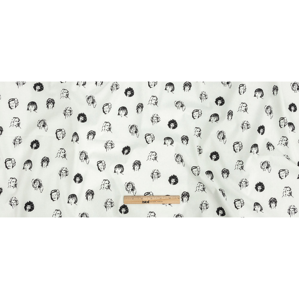 Mood Exclusive White Talking Heads Stretch Brushed Cotton Twill Full